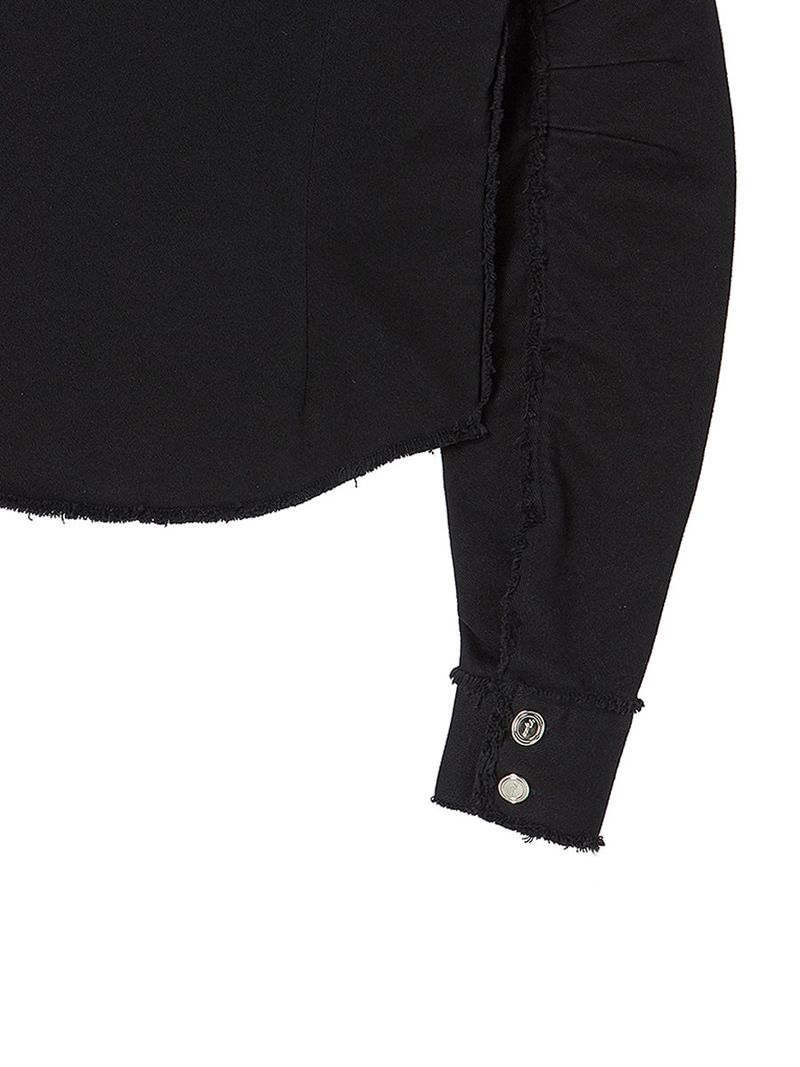 EYELET COTTON JACKET BLACK