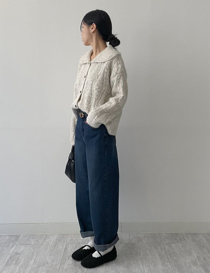 [Brushed Lining] 575 wide denim pants