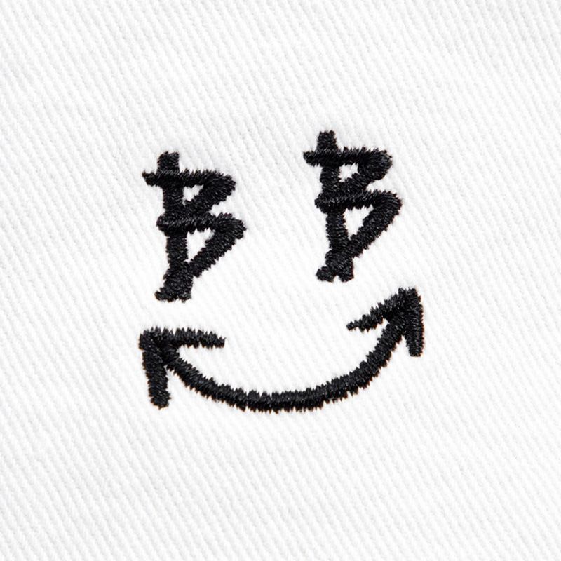 BBD Smile Logo Denim Bucket Hat (White)