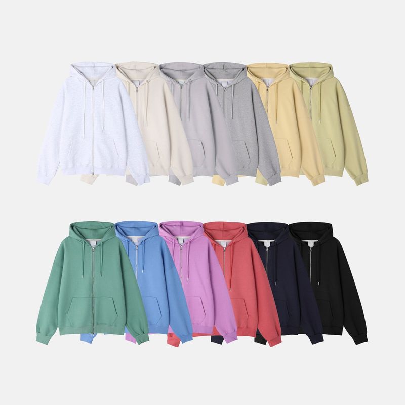 Essential Two-Way Overfit Hooded Zip-Up 12C