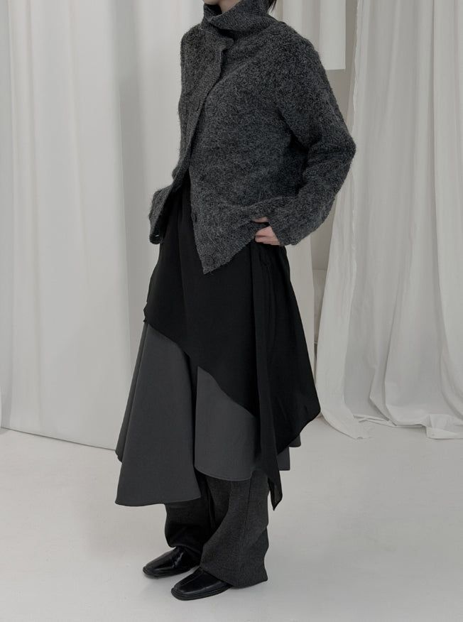 Ketone High Neck Button Cardigan