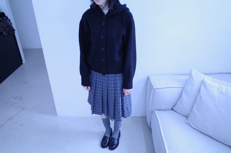 Hose check pleats midi sk (2color)