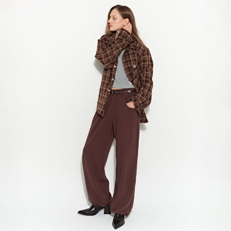 Jean Pocket Wide Pants Brown