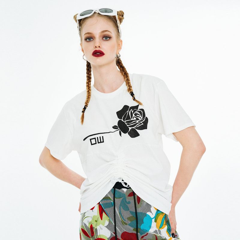 Sleeping Rose T-shirt [White]
