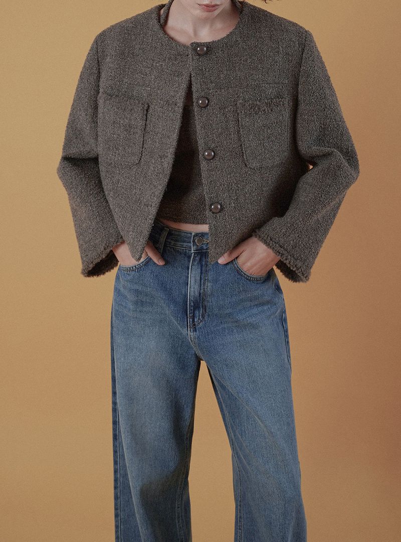 Poem tweed jacket_gray