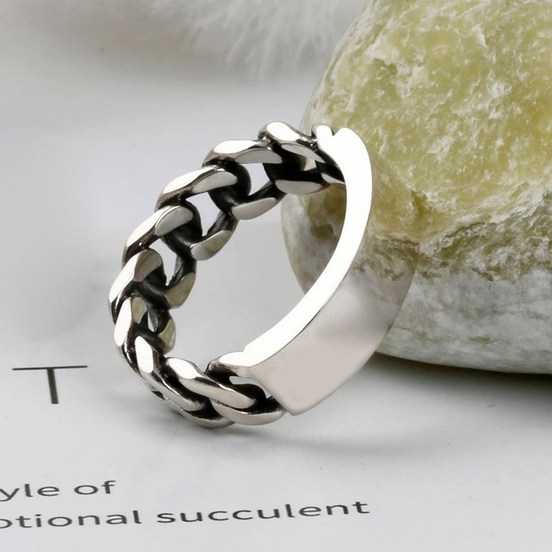 SVR-619 ACE Chan Enhypen Garden AB6IX Jeon Woong Wearing Silver Sliver 925 Minja Plain Chain Silver Ring 7mm