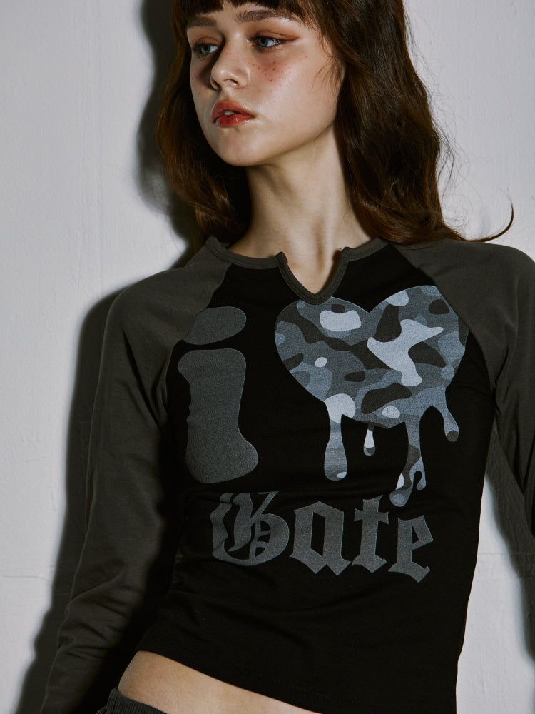LOVE CAMO RAGLAN