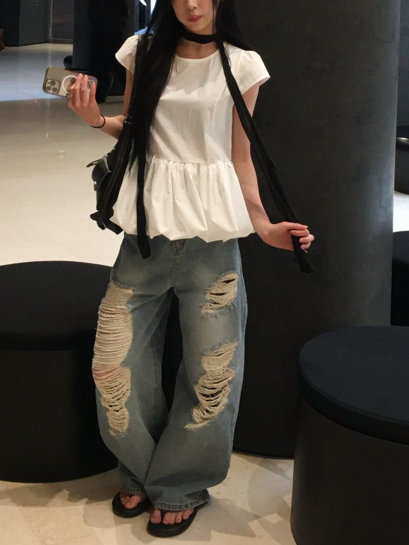 Pico Distressed Wide Denim (2c)