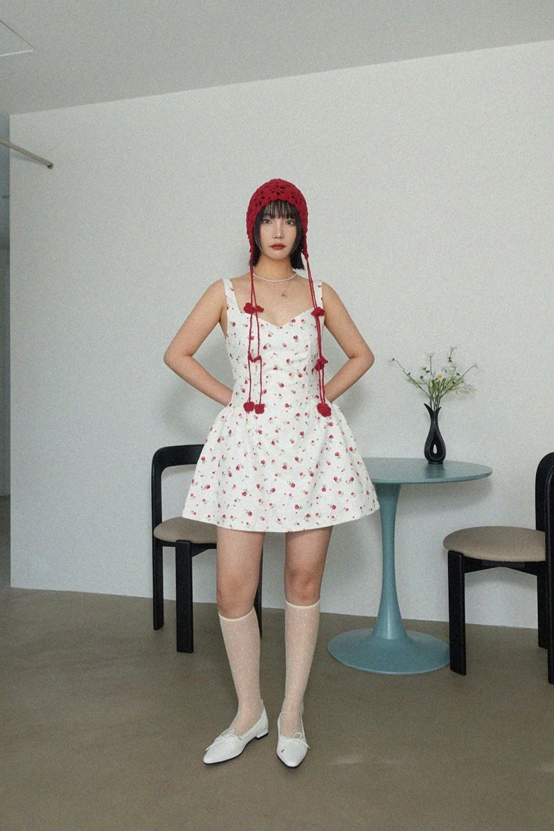 SHEER DOT PATTERN KNEE-HIGH STOCKINGS (IVORY, BLACK 2COLORS!)