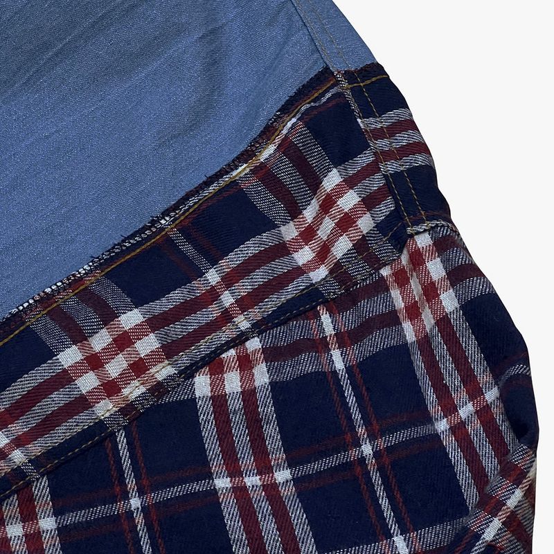 check block denim shirt_blue
