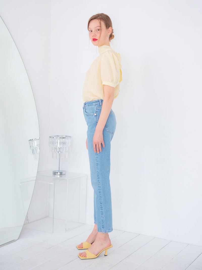 ELEGANT BACK TIE BLOUSE_YELLOW