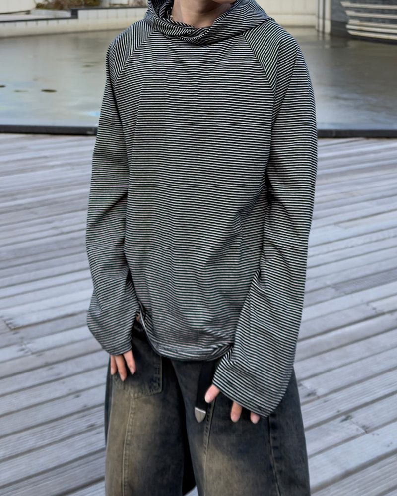 Ron layered stripe hoodie