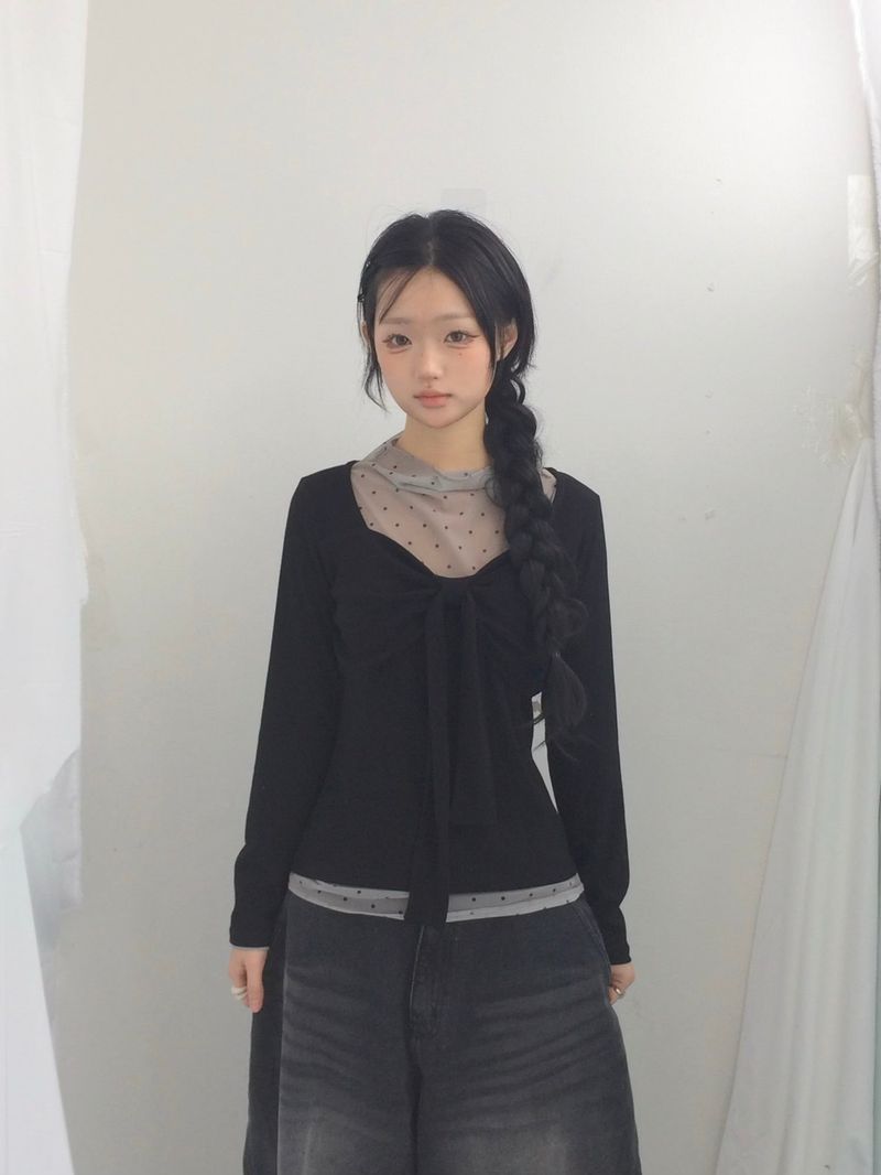 ner.ui.bin(ノエビン)の「drape ribbon top(Tops)」