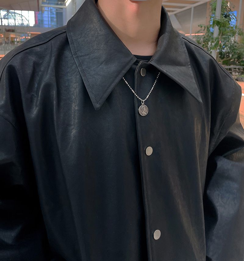ASCLO Vegan Leather Mac Coat (2color)