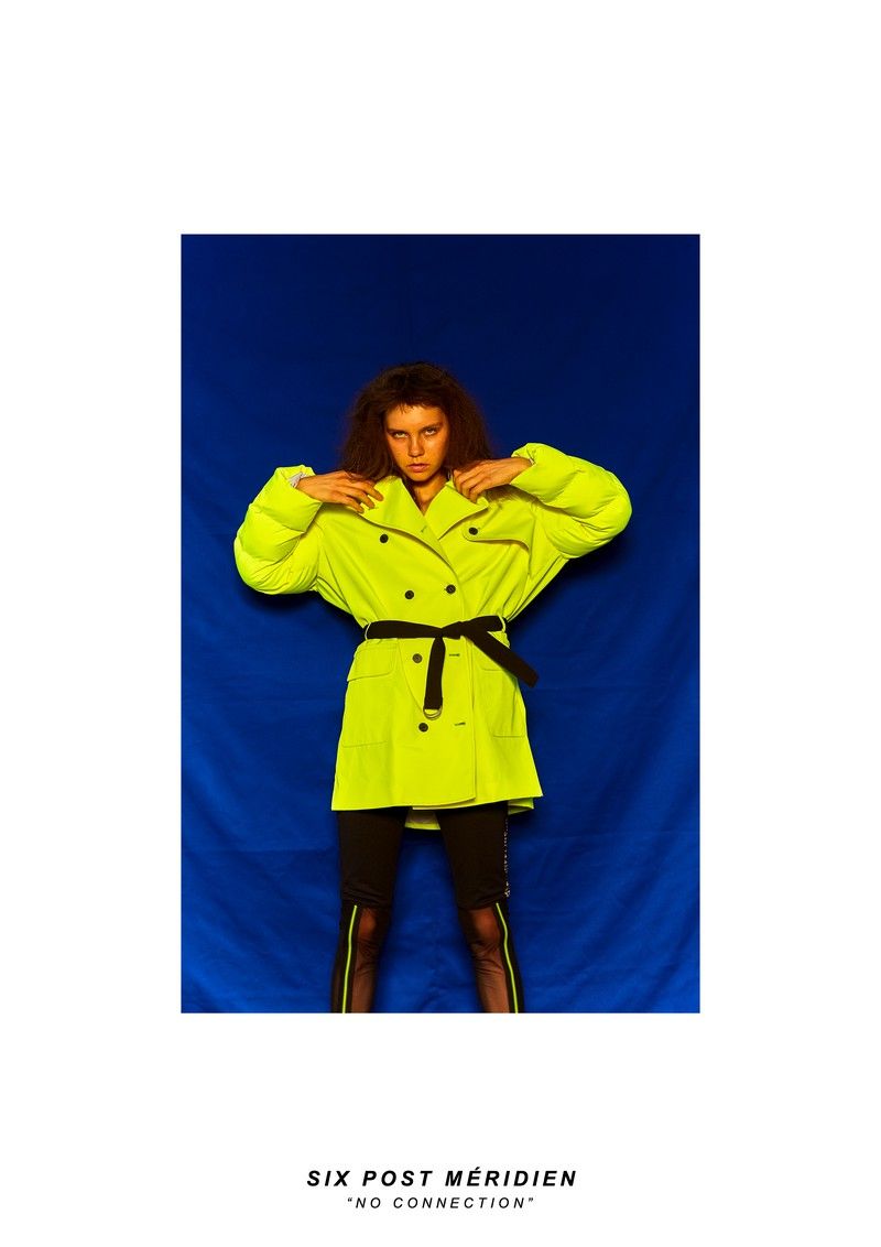 SIX P.M. Neon oversized trench coat