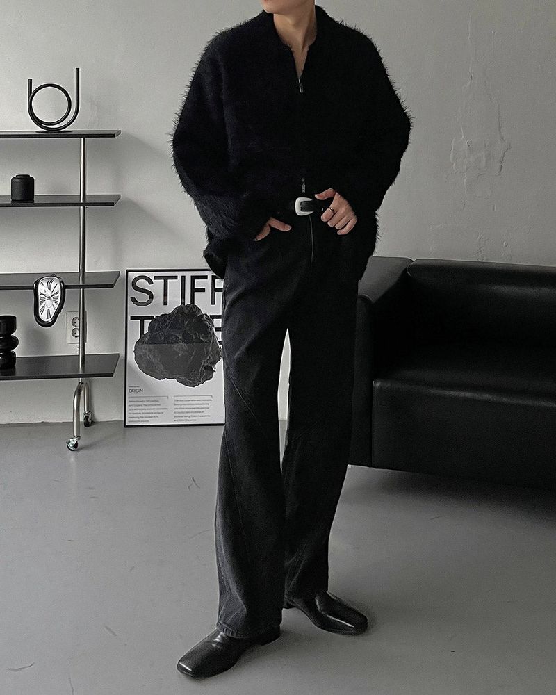 OA Blanc Angora Pocket Zip-Up (3 colors)