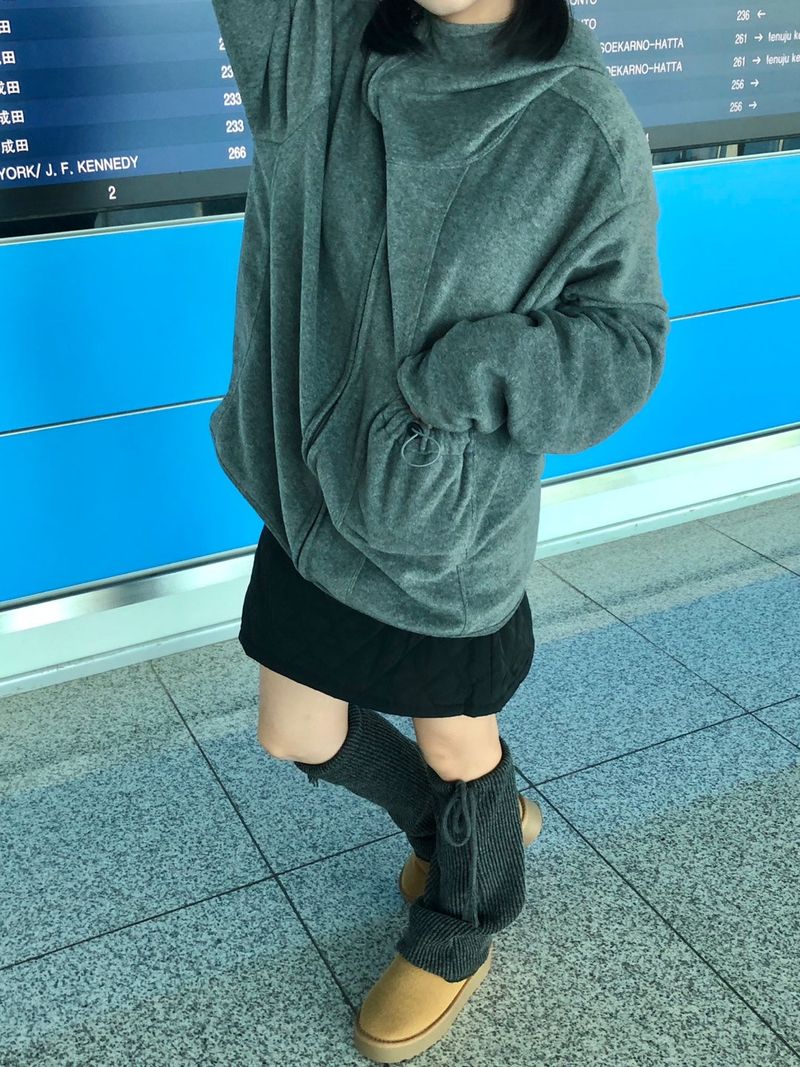 Airport fleece unbalance jacket