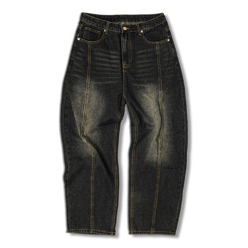 Usual Balloon Front Cut Denim Pants - 4COLOR
