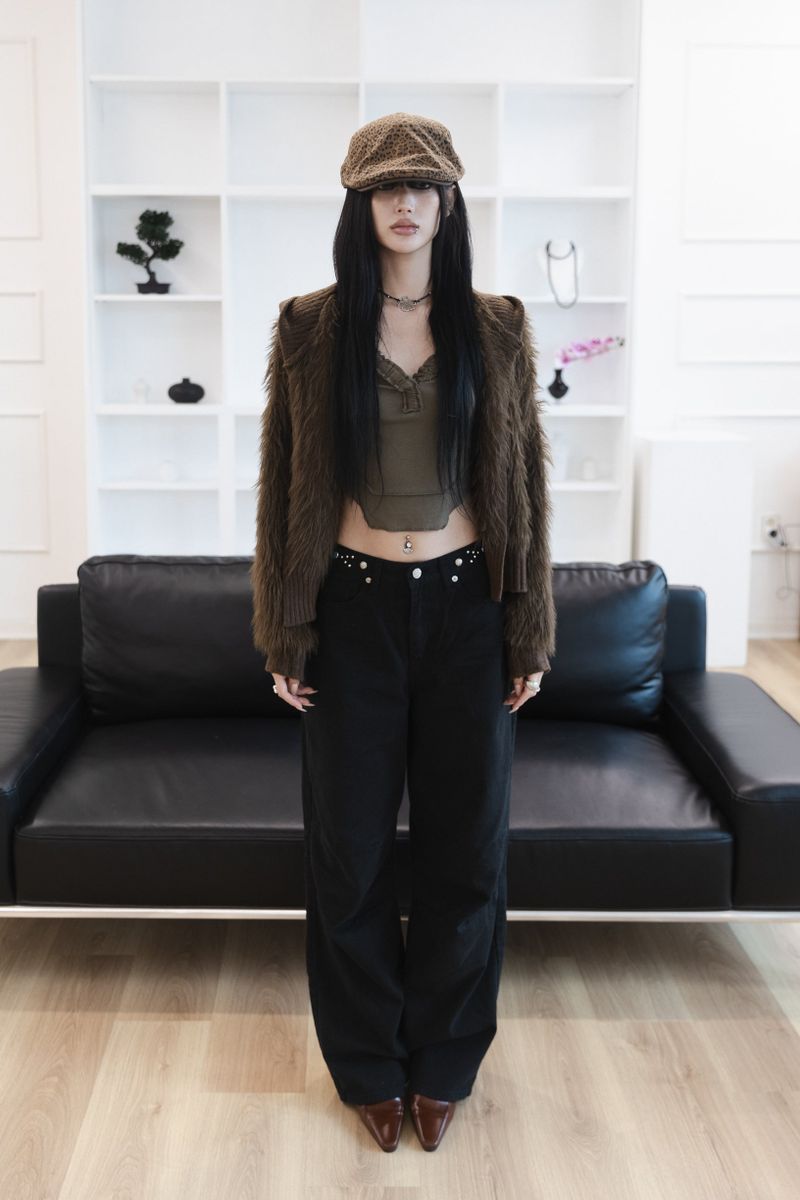 [Sepia] Stud cotton pants
