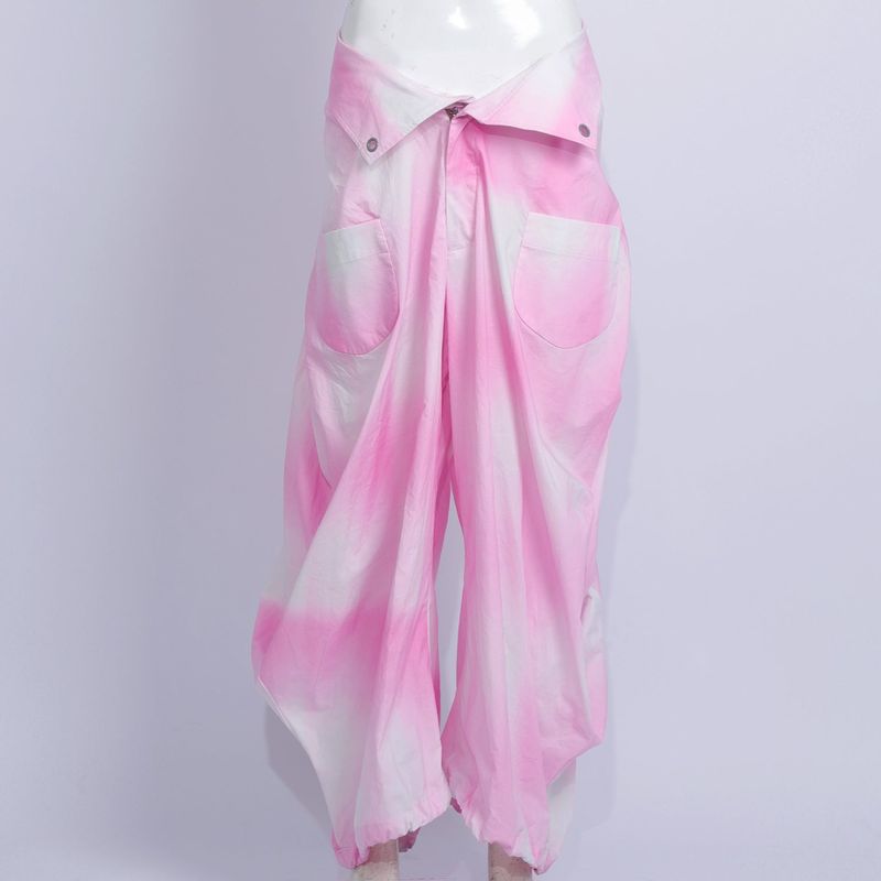 gradient pink fatty,saggy pants