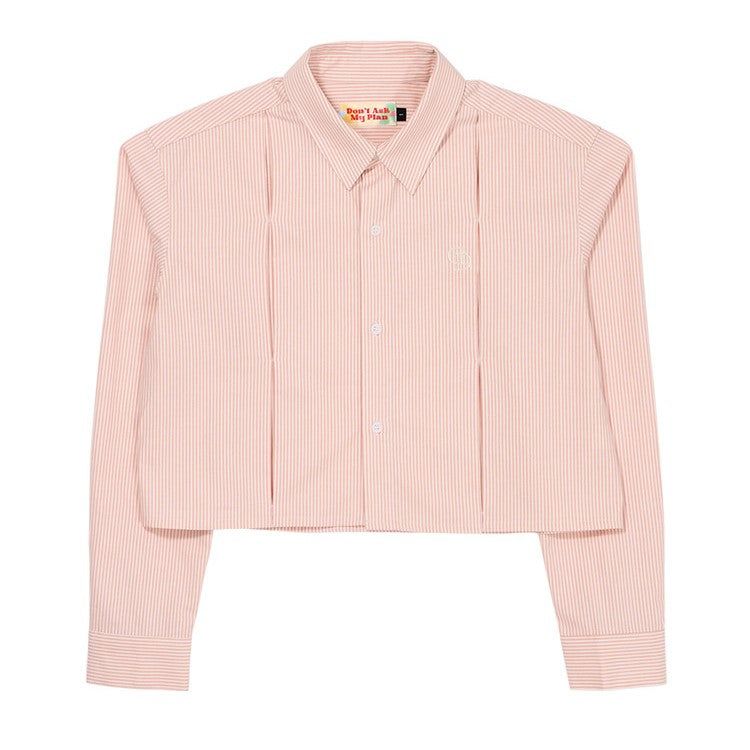 Don't Ask My Plan (DAMP)(ドントアスクマイプラン)の「STRIPE CROP SHIRT_PINK(Tops)」
