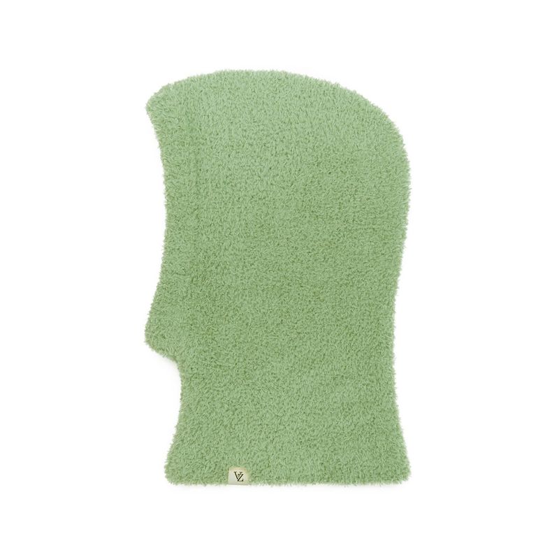 Monogram Label Soft Knit Balaclava Lightgreen