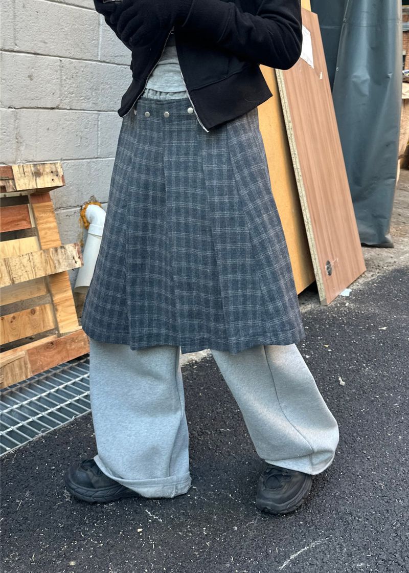  CHECK EYELET SKIRT