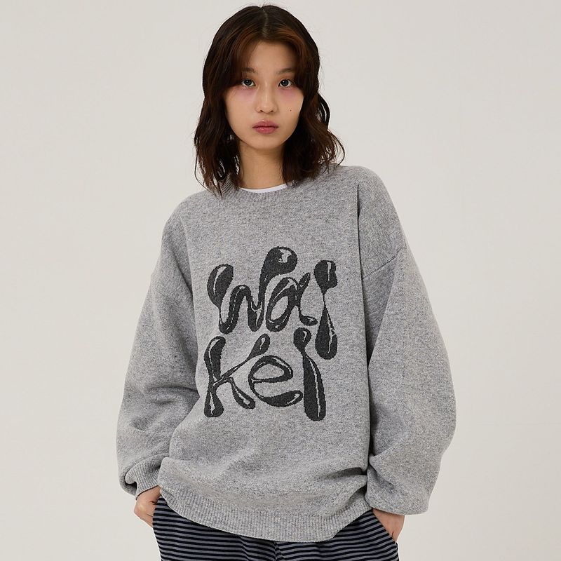 WK 3D logo knit
