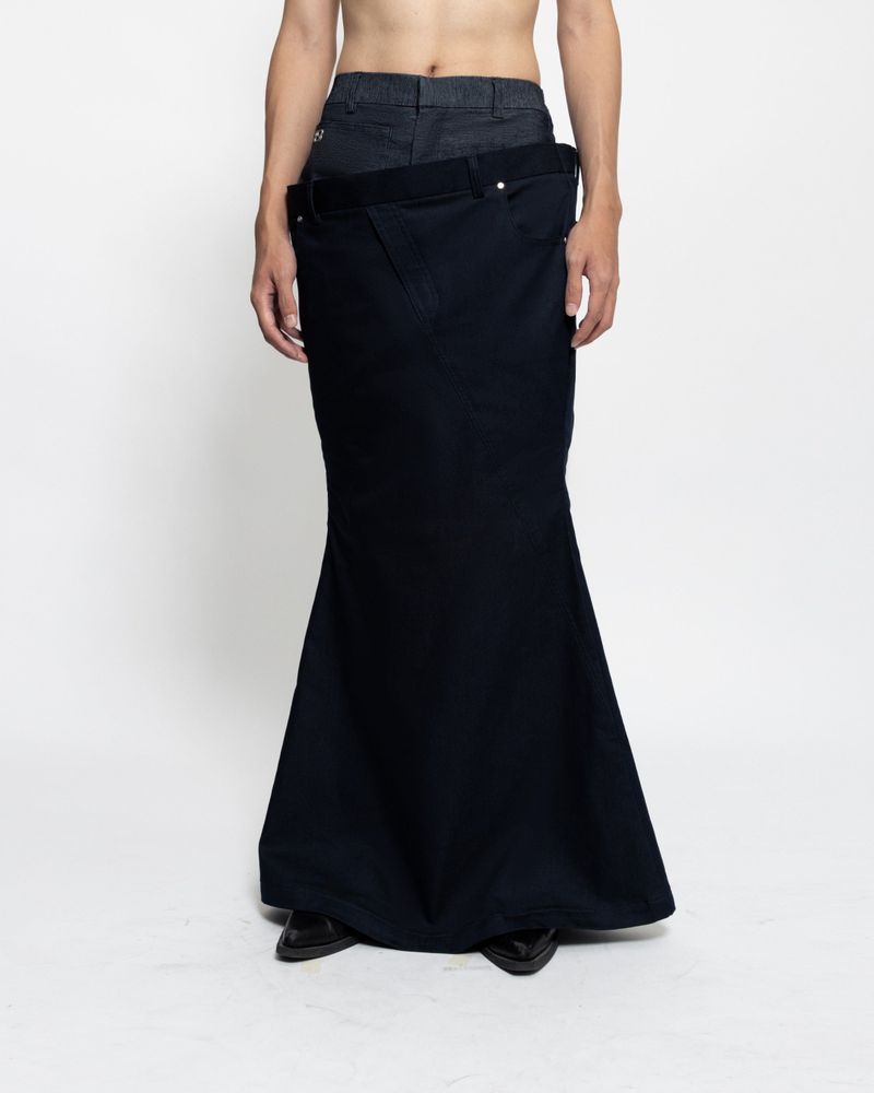 TILT MAXI SKIRT - BLUE DENIM