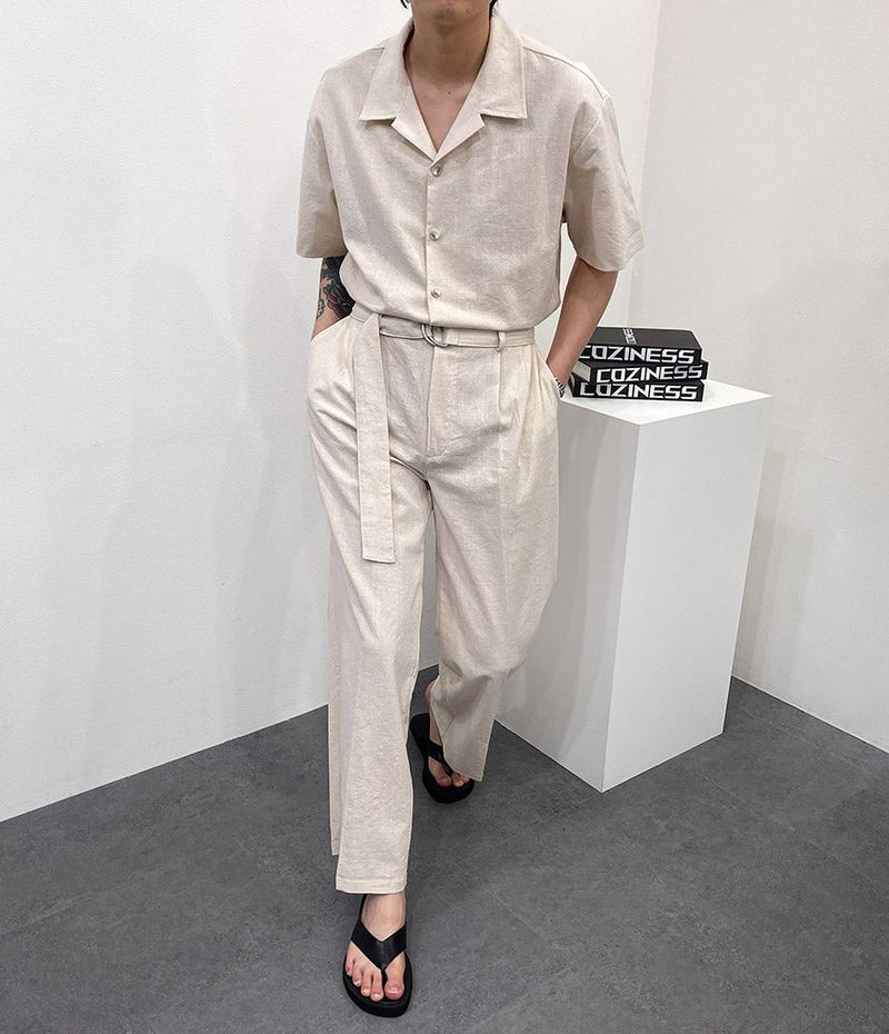 RO linen wide jumpsuit (3 colors)