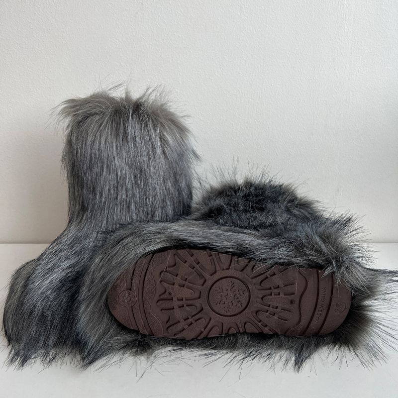 Soft eco fur middle boots (3 Color)