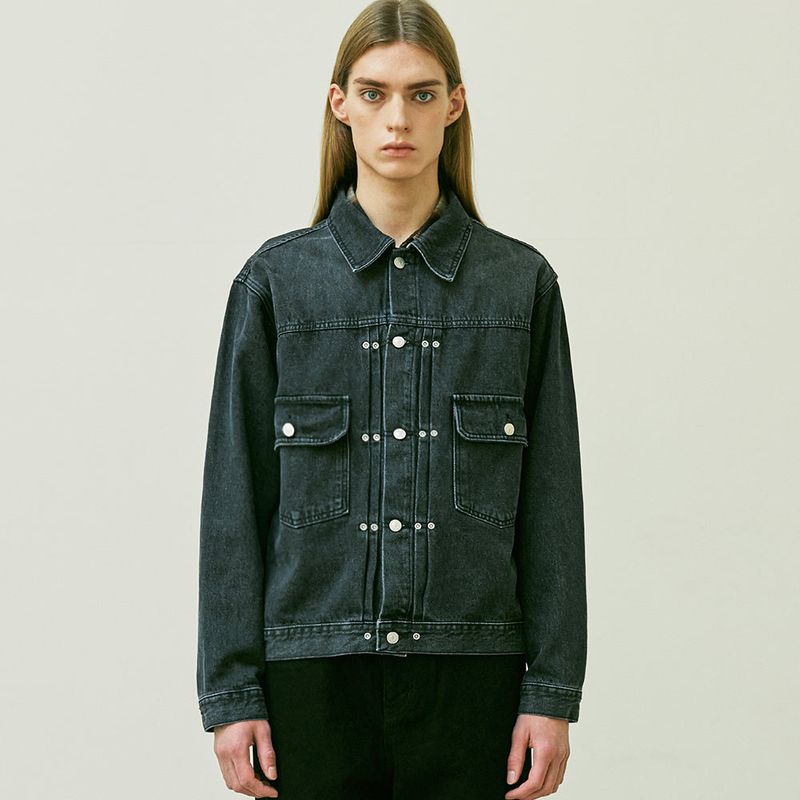 RIVETED 2ND TYPE DENIM JACKET BLACK