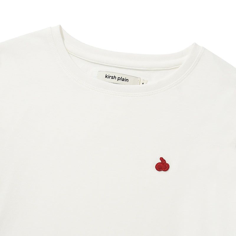 KIRSH PLAIN ROUND FITTED T-SHIRT [WHITE]