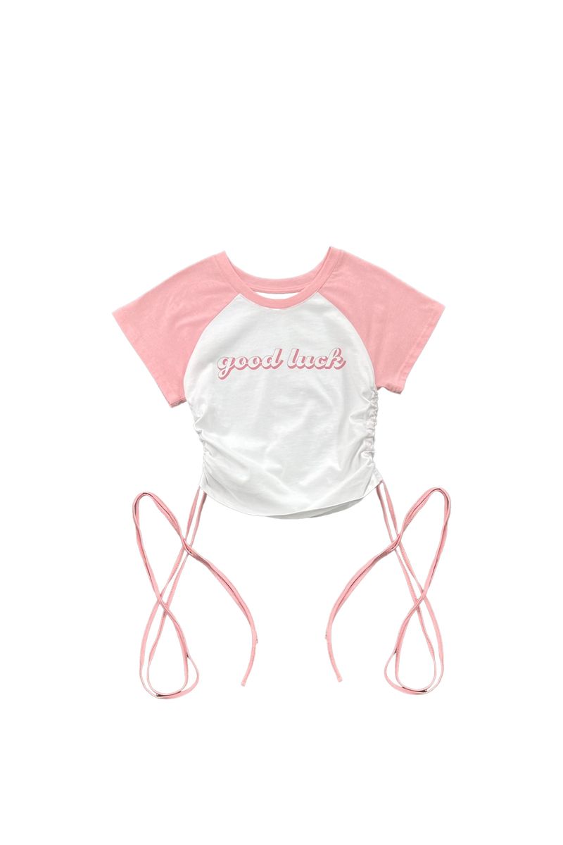 GOOD LUCK LOGO T-SHIRT / PINK