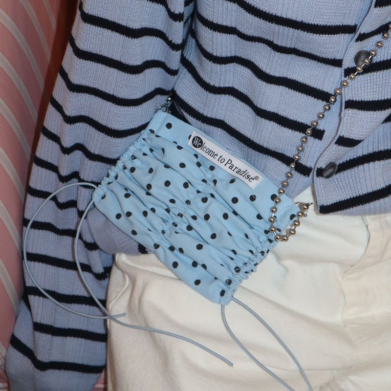 mimi bag (Sky Dot) + silver chain