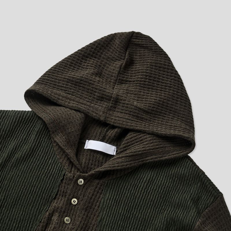 Big Star Warmer Henley Neck Hooded Knit 4C