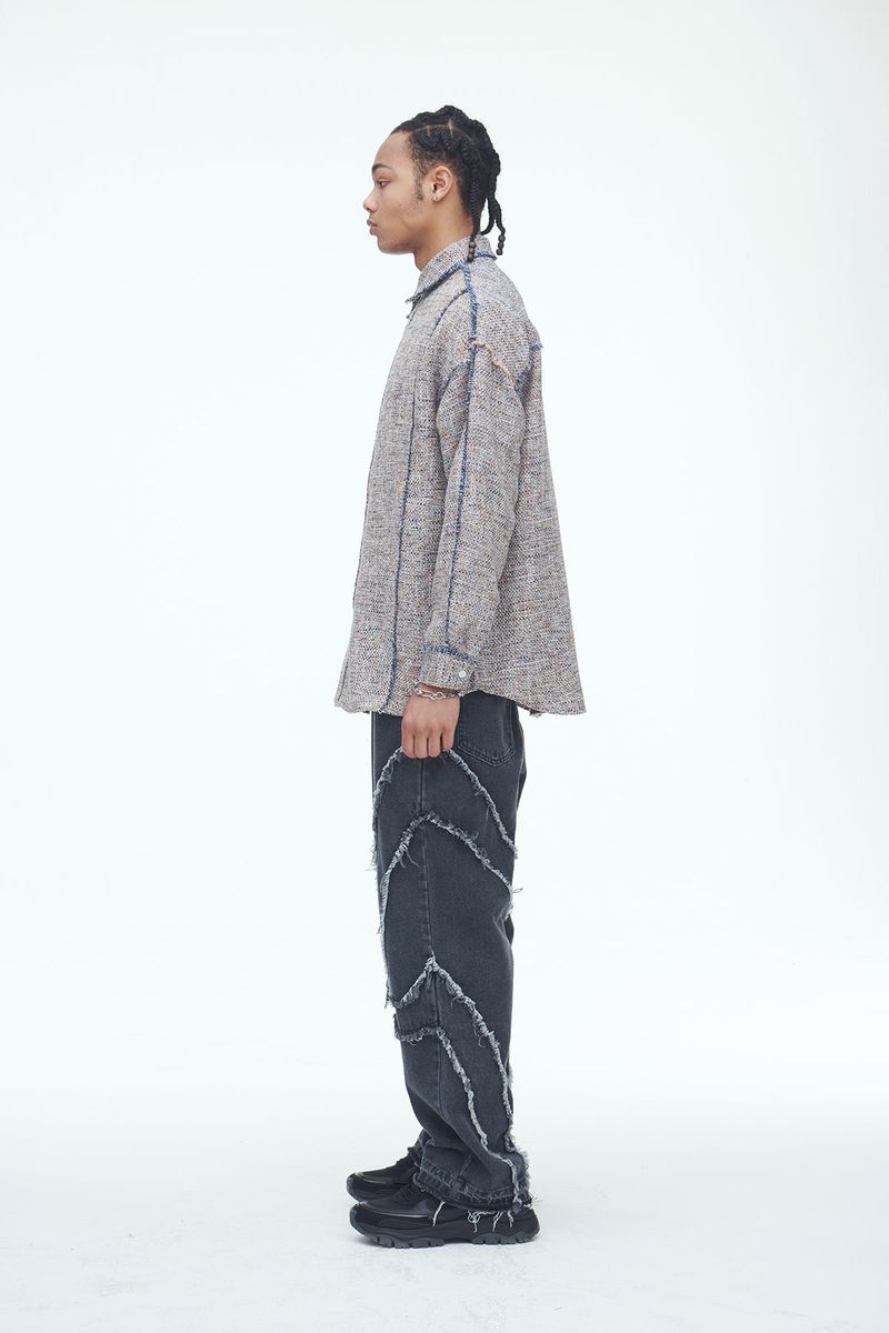 Picnic Mat Tassel Shirts Navy