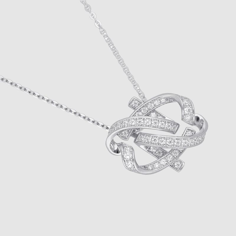 Authentique Necklace Silver(Plated White gold)