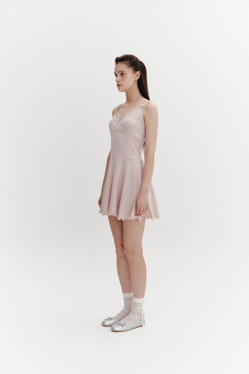 Wave Flare Dress Pink