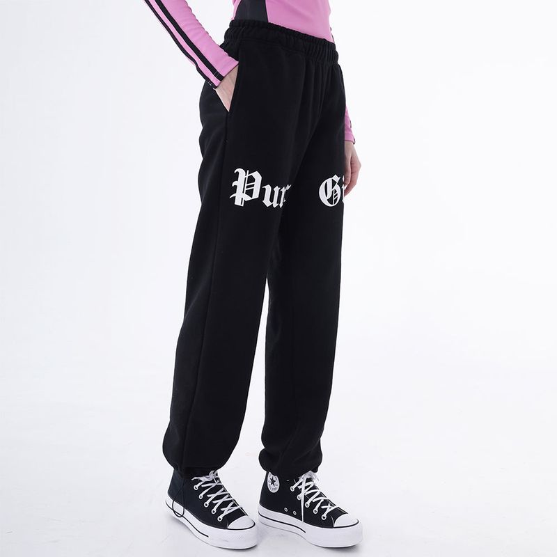 1 0 punk girl jogger pants - BLACK