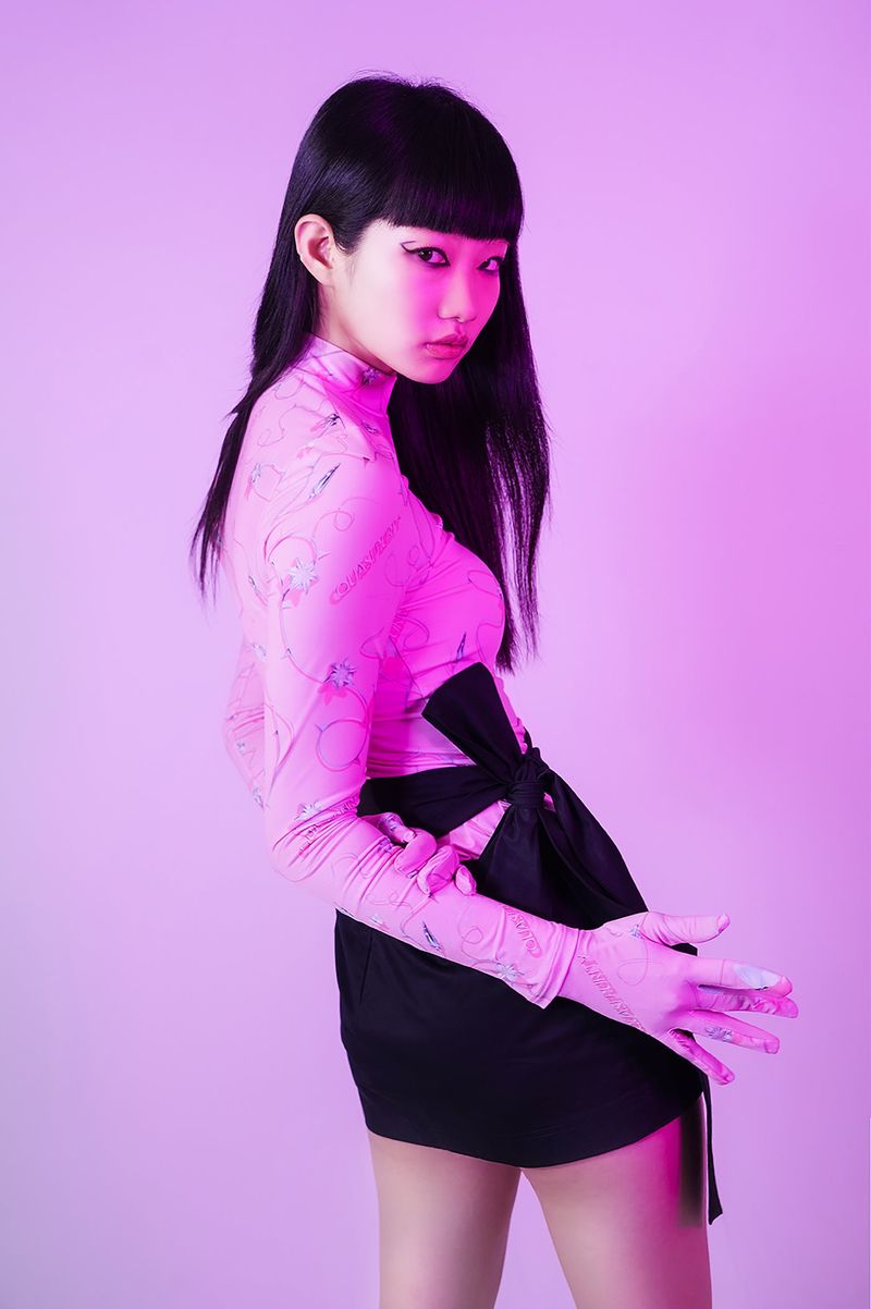 BLACK COTTON TIE BELT MINI SKIRT