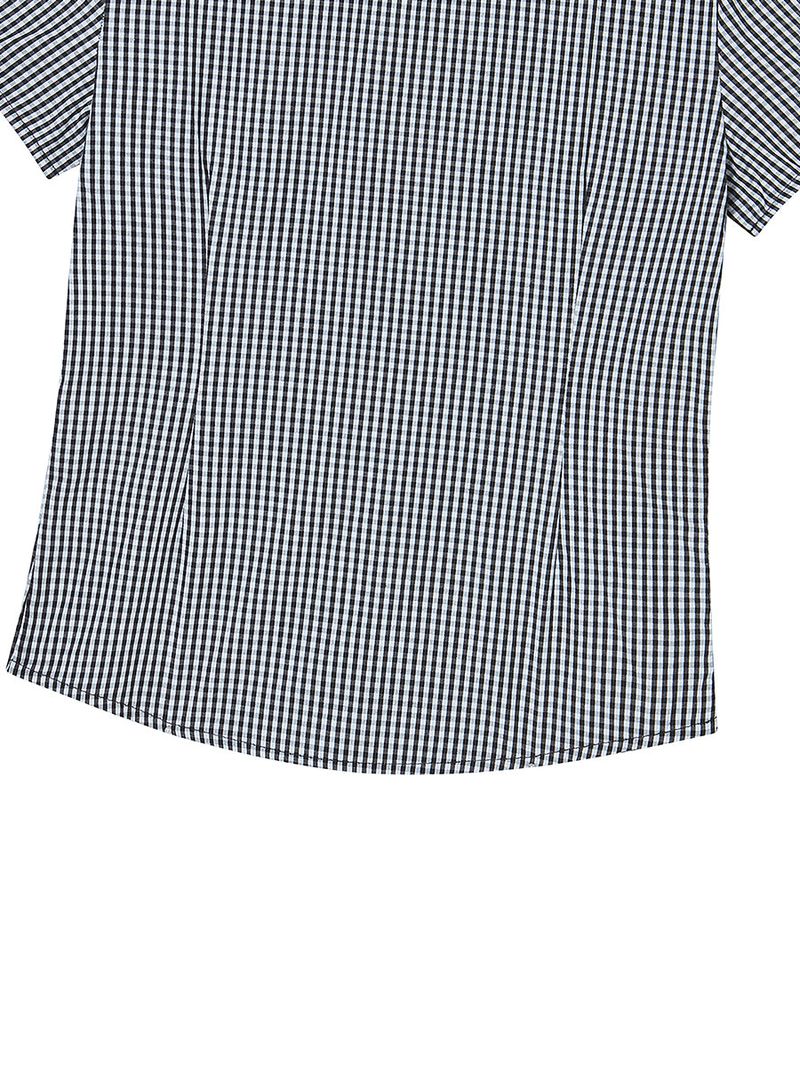 CHECK BLOUSE NAVY