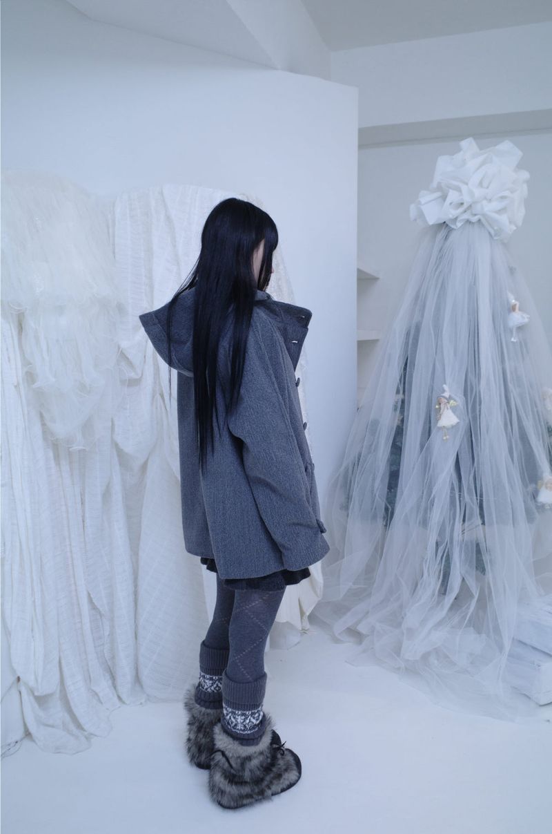 Bonju double half hood coat (2color)