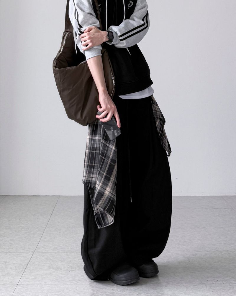 Checkered Layered Balloon Pants