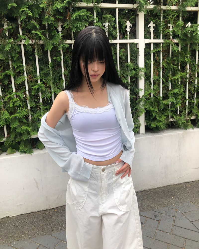 Raykin Shirred Lace Sleeveless Top
