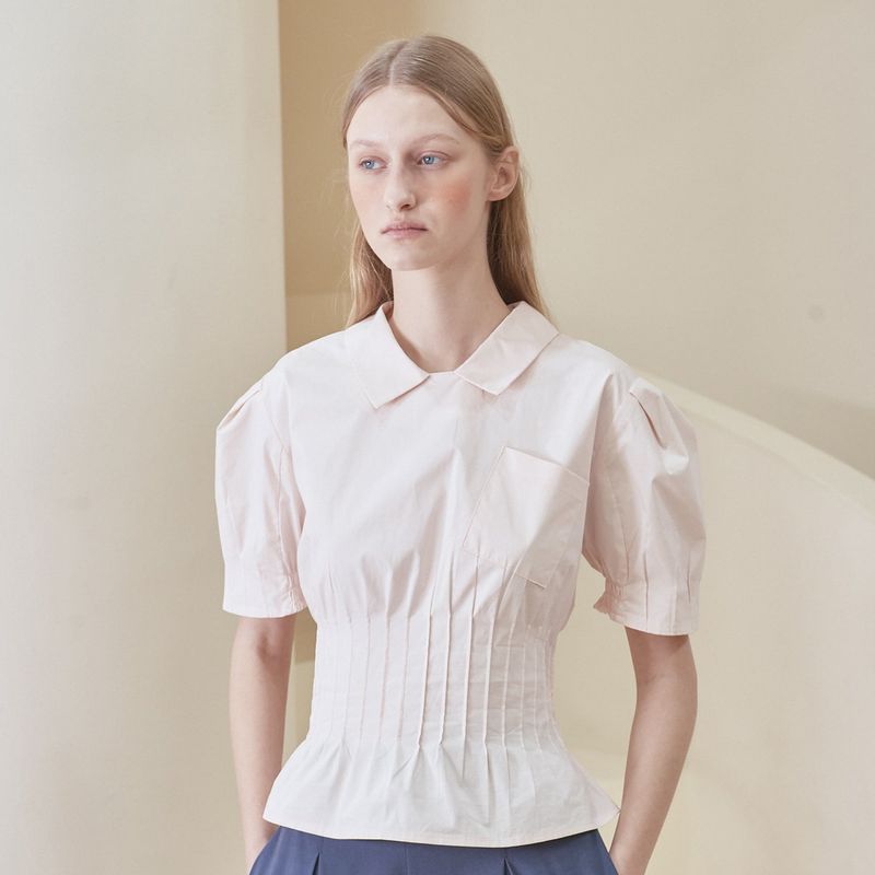 VITALSIGN（バイタルサイン）の「[LINE] Pintuck Pocket Blouse (Light Pink)（Tops）」