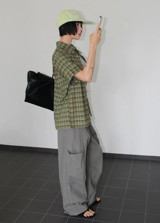 CHECK ROLL-UP SHIRT