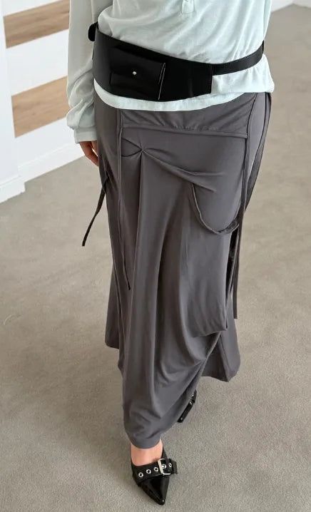 DRAPE STRAP MAXI SKIRT