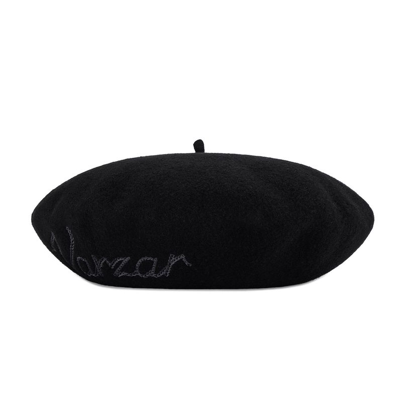 VARZAR Cursive Logo Wool Beret / Black