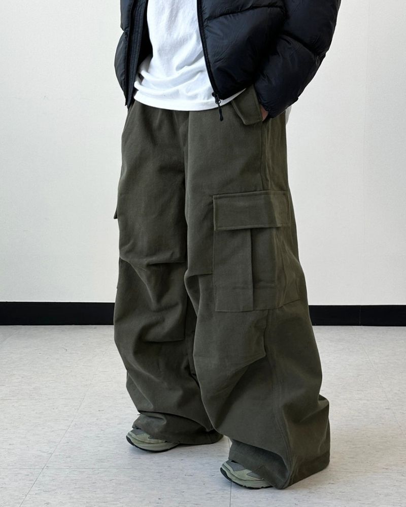 Work Cargo Pants 2C Peach Brushed Wide